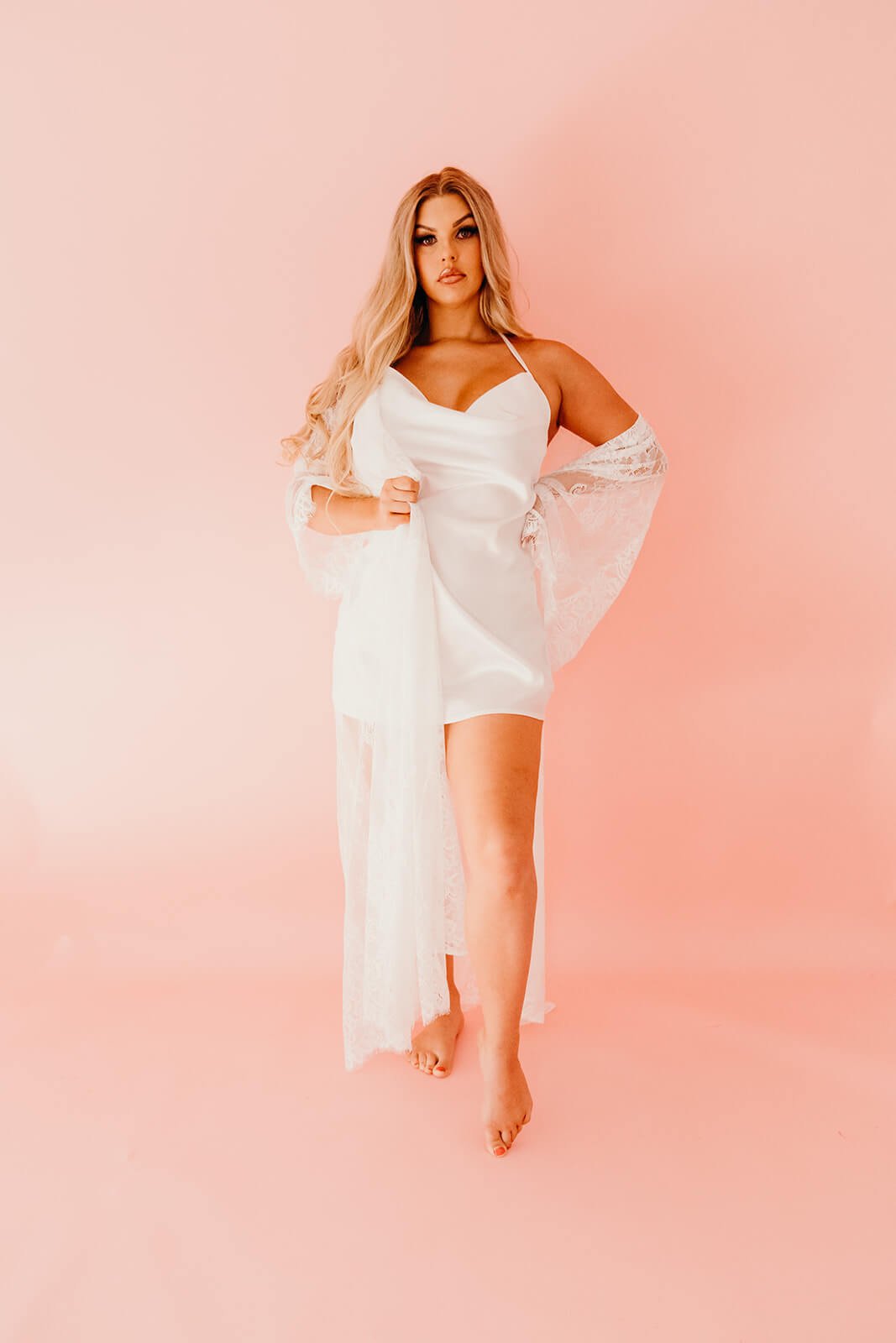 Faith Bridal Robe with Chemise-Lazy Girl Lingerie-stride