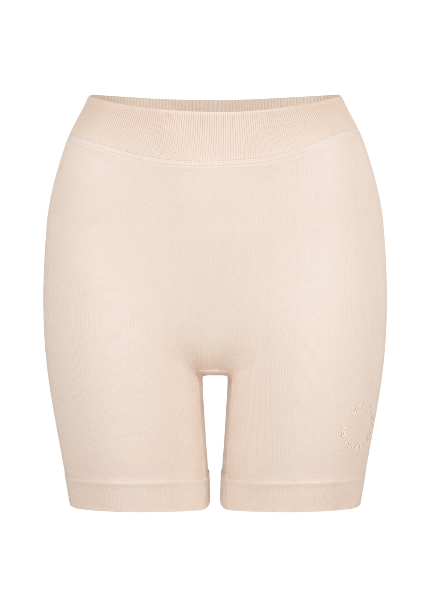 Fine Ribbed Biker Short - Chalk-Pinky & Kamal-stride