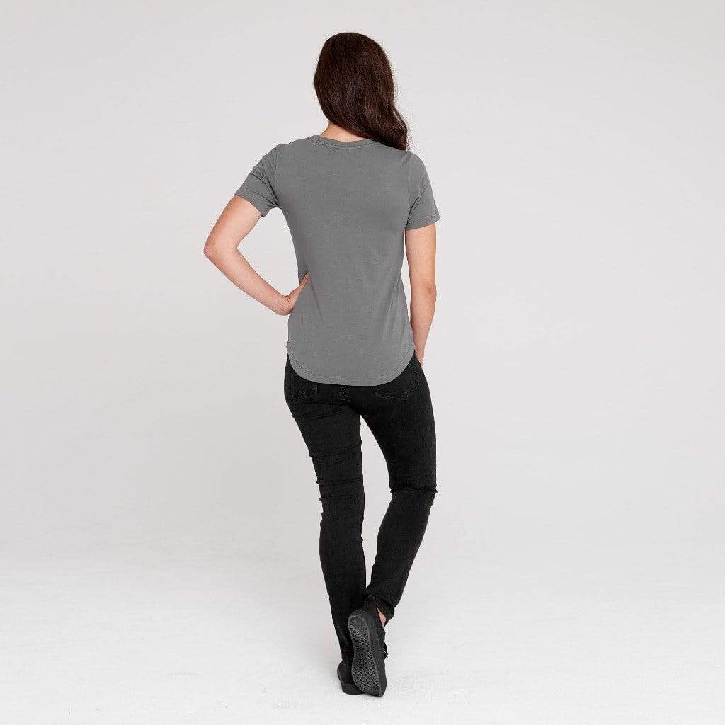 Dorsu Fitted T-Shirt | Stone Grey Women's Tops Stride