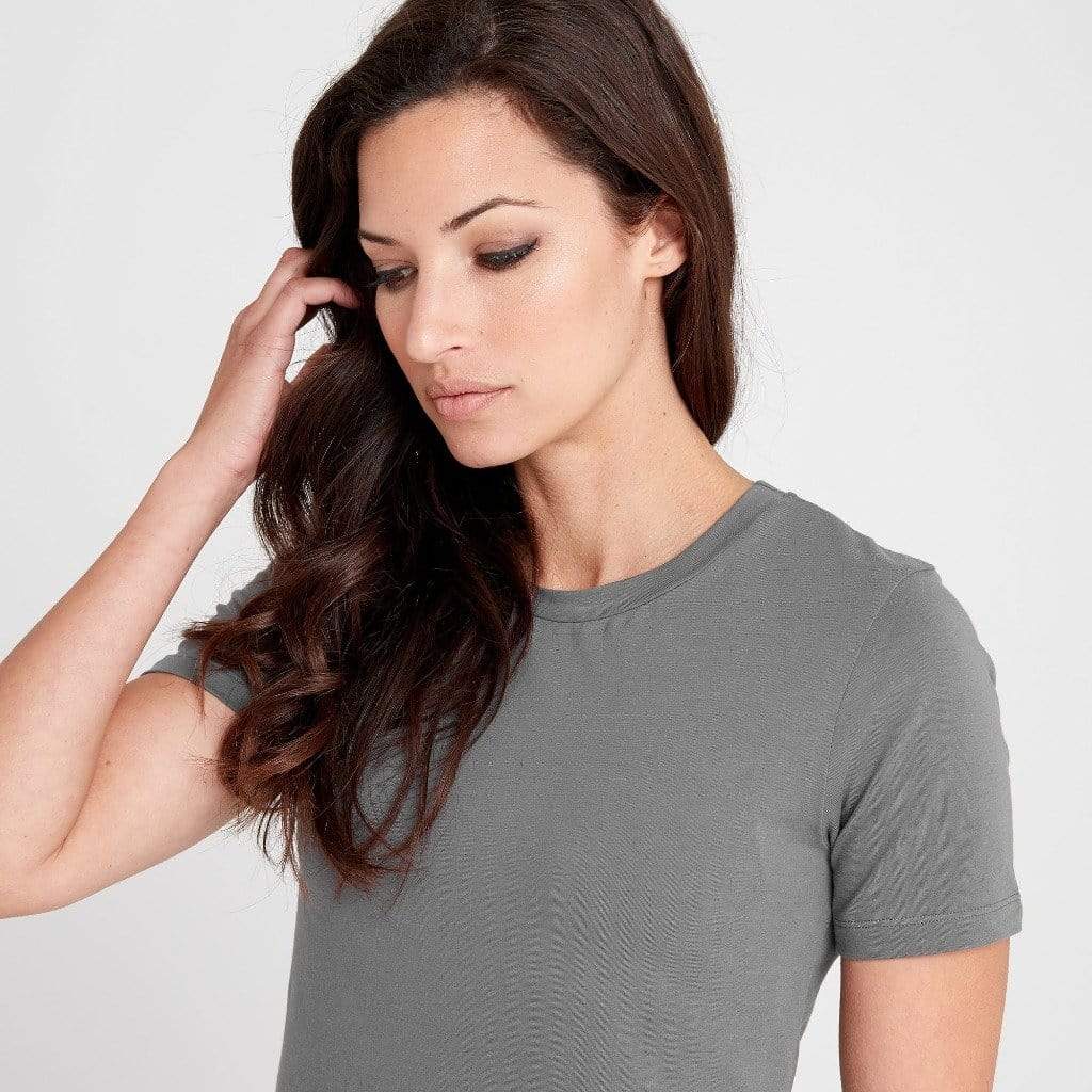 Dorsu Fitted T-Shirt | Stone Grey Women's Tops Stride