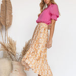 Floral Print "Mellow" Wrap Skirt