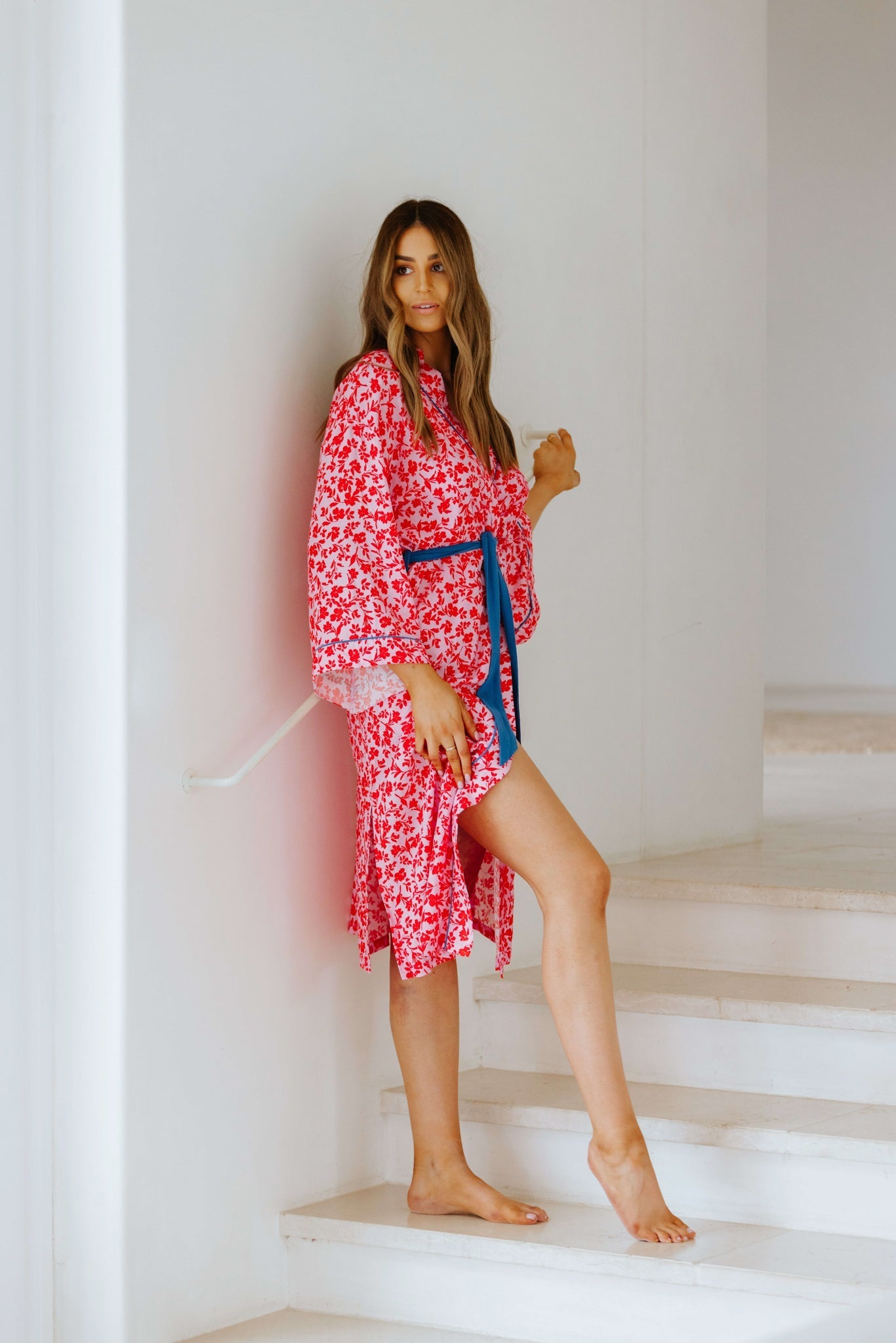 Florence Robe - Scarlet Bloom-Brighton Lane-stride