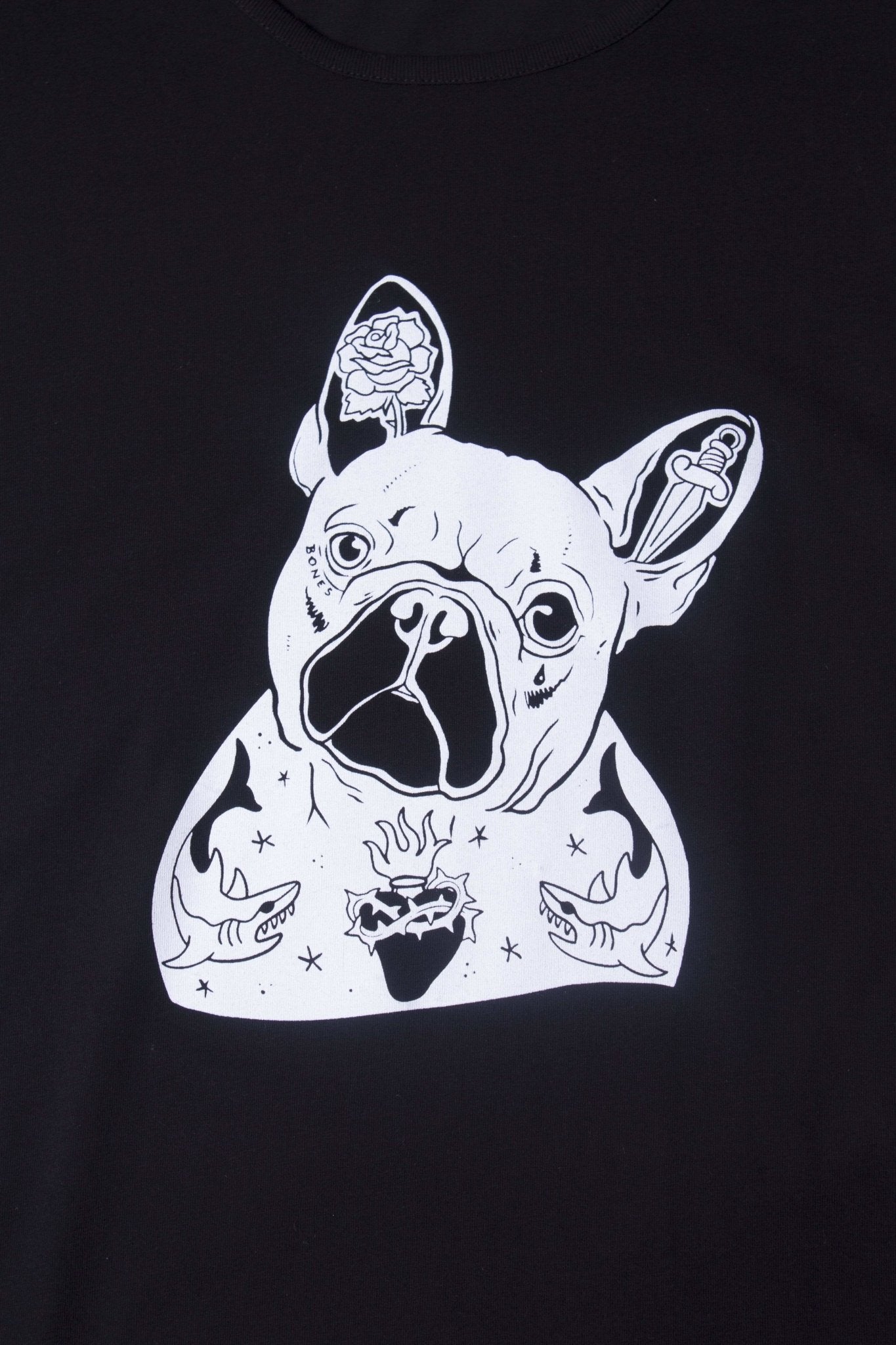Etiko Frenchie black t-shirt - women's organic fairtrade Tops Stride
