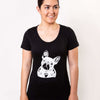 Etiko Frenchie black t-shirt - women's organic fairtrade Tops Stride