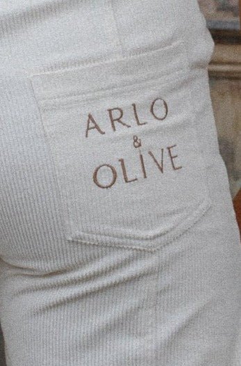 Golden Pants - Oat-Arlo & Olive-stride