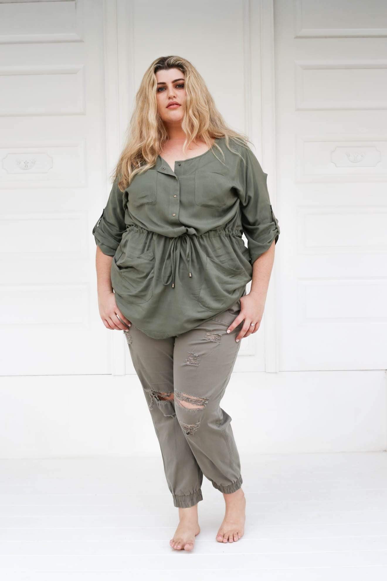 Hope & Harvest Indus Tunic // Muted Green Tops Stride