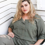 Hope & Harvest Indus Tunic // Muted Green Tops Stride