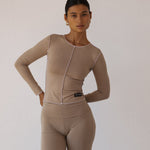 Inside Out Long Sleeve Top - Taupe-Pinky & Kamal-stride