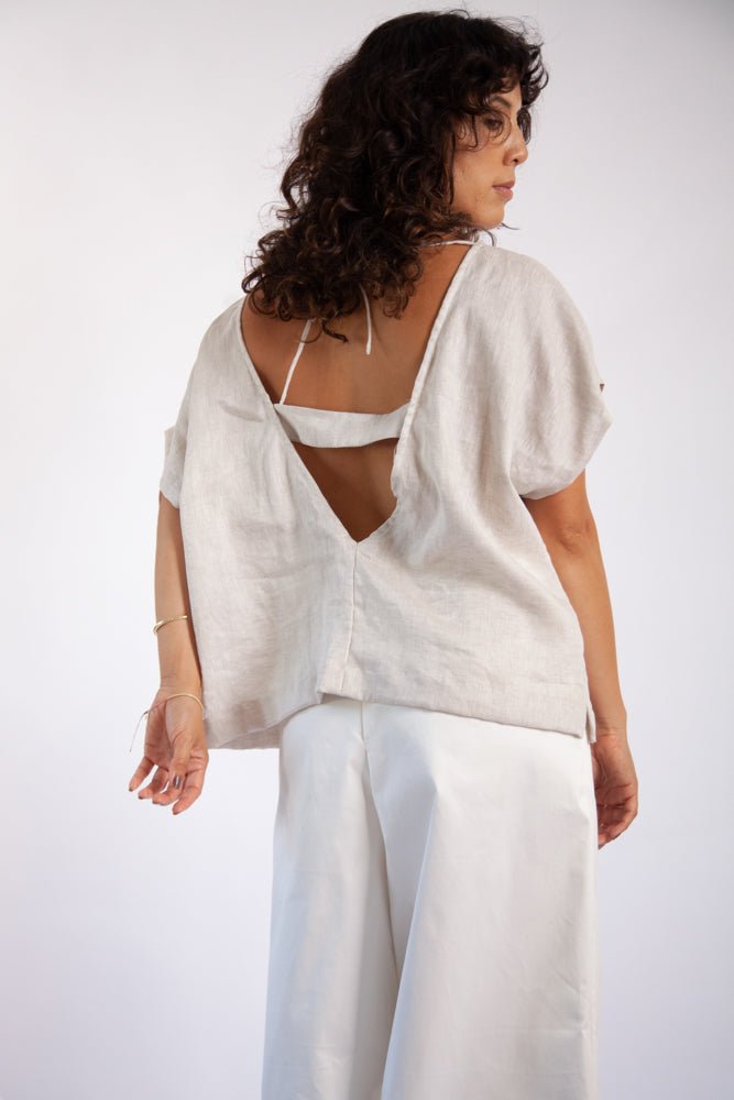 Josiane Top - Natural Linen-Scout The Label-stride