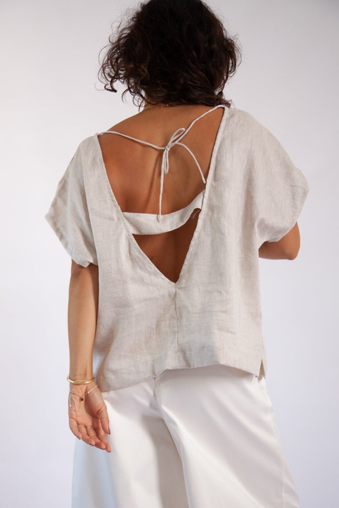 Josiane Top - Natural Linen-Scout The Label-stride