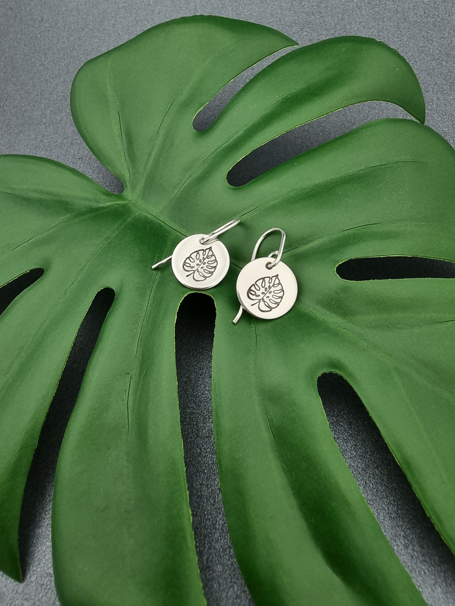 JUNGLE DREAMS - Monstera disc earrings-Erin K Jewellery-stride