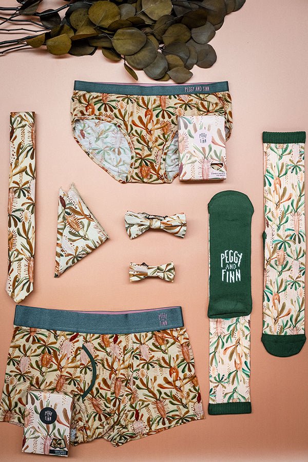 Kids Bow Tie - Grass Tree Nude-Peggy & Finn-stride