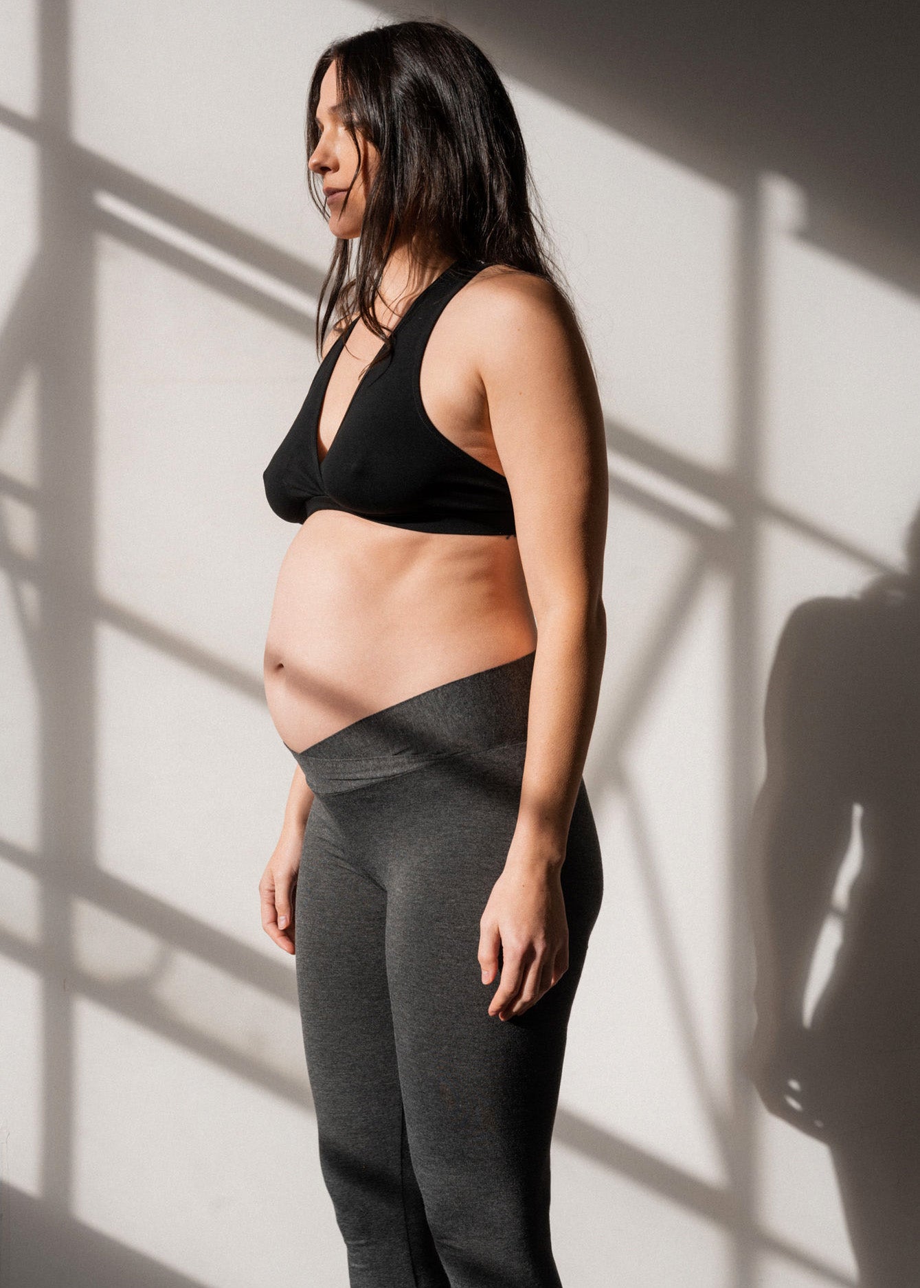 leggings - charcoal-Úton Maternity-stride