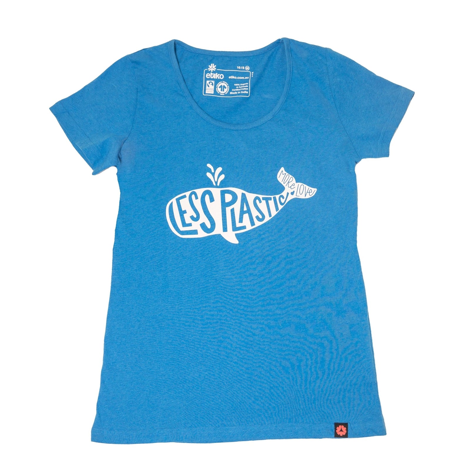 Less Plastic More Love Printed T-shirt, Womens Blue Marle-Etiko-stride