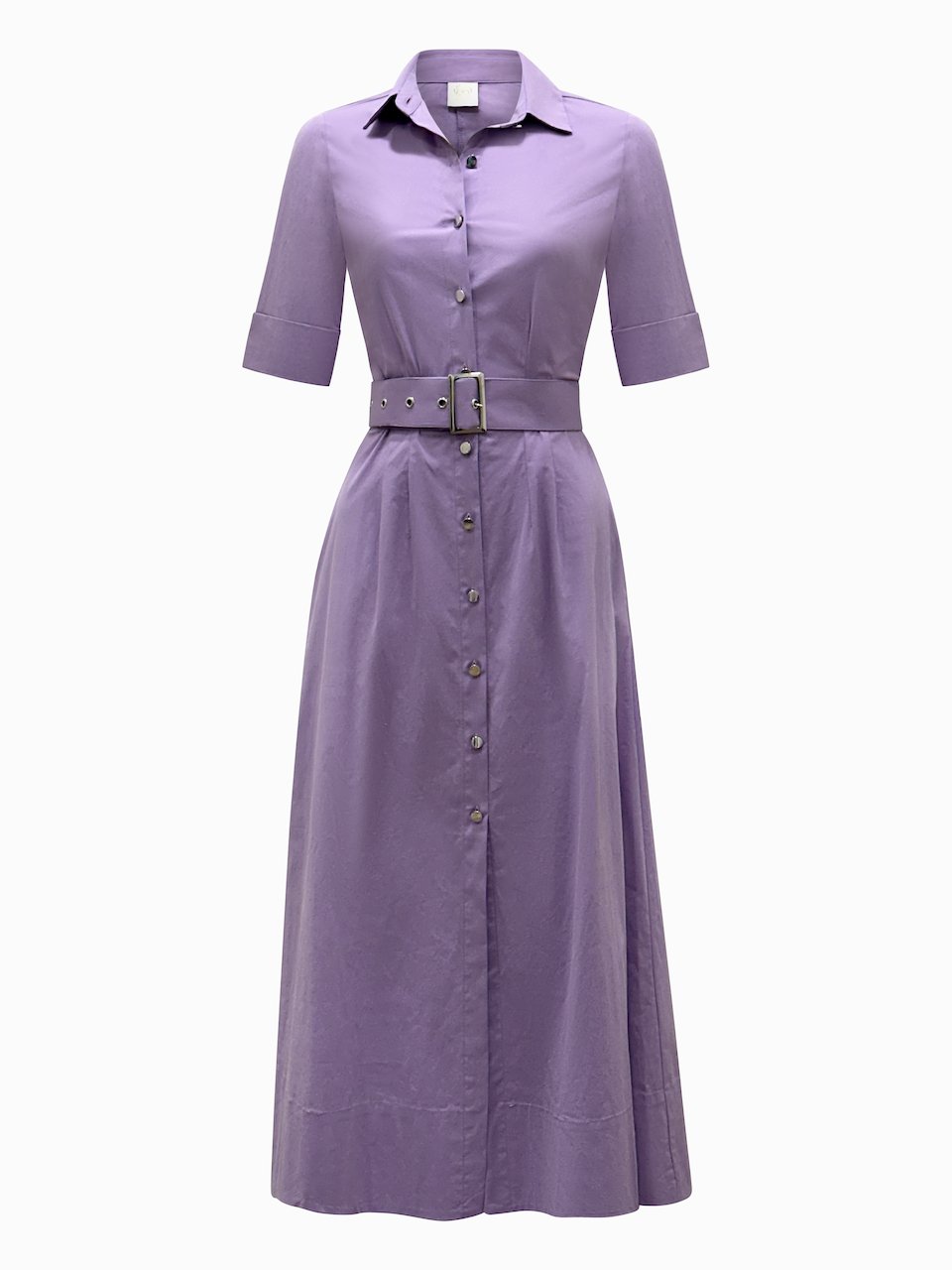 Lilac "Kate" Dress A-Line in Cotton Spandex-Why Mary-stride