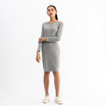 Long Sleeve Midi Dress | Grey Marle-Dorsu-stride
