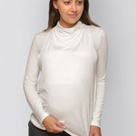 long sleeve tee - white-Úton Maternity-stride