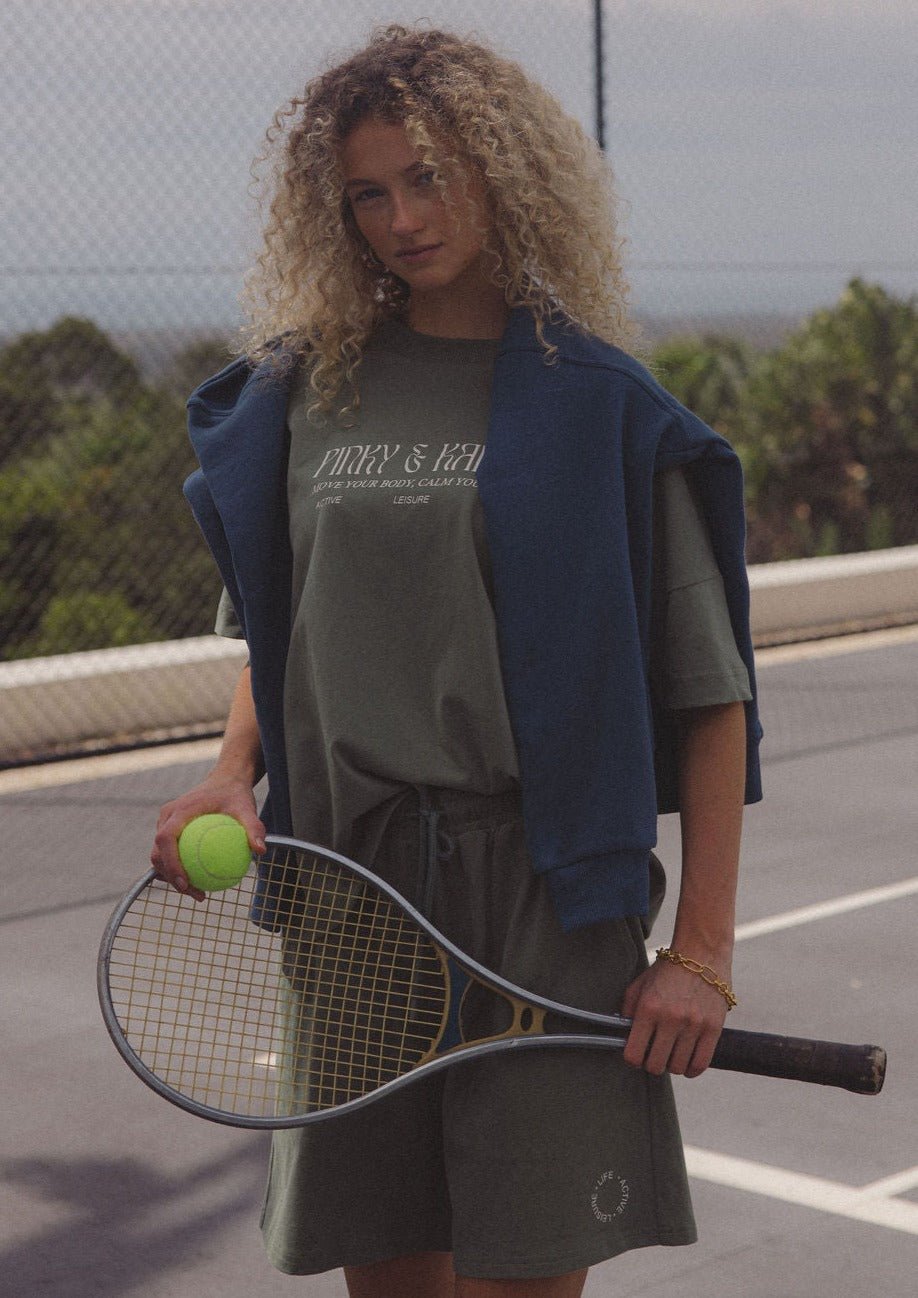 Loose Cotton Short - Sage-Pinky & Kamal-stride