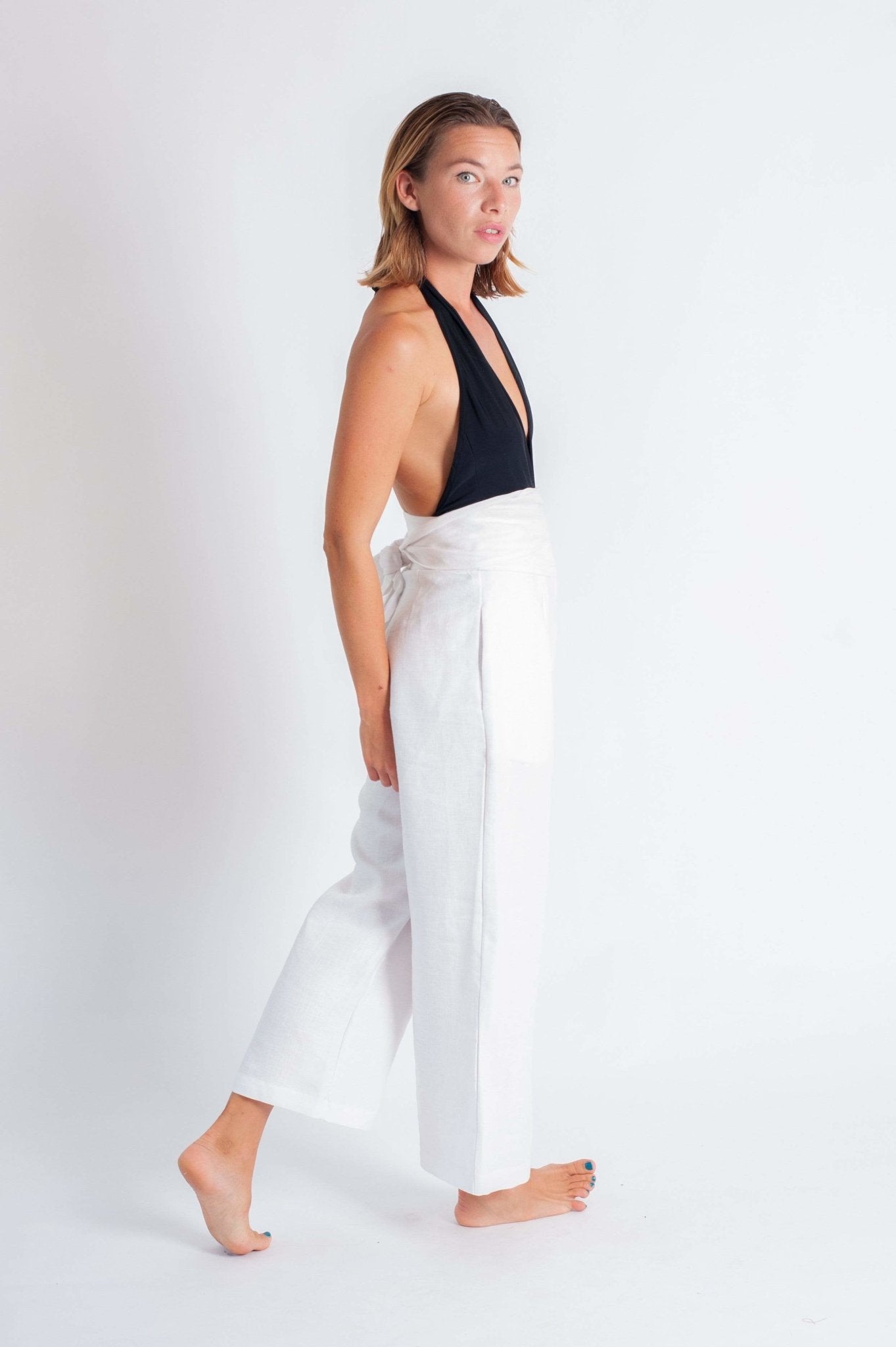 Scout The Label Lore Pant - White Luxe Linen Pants Stride