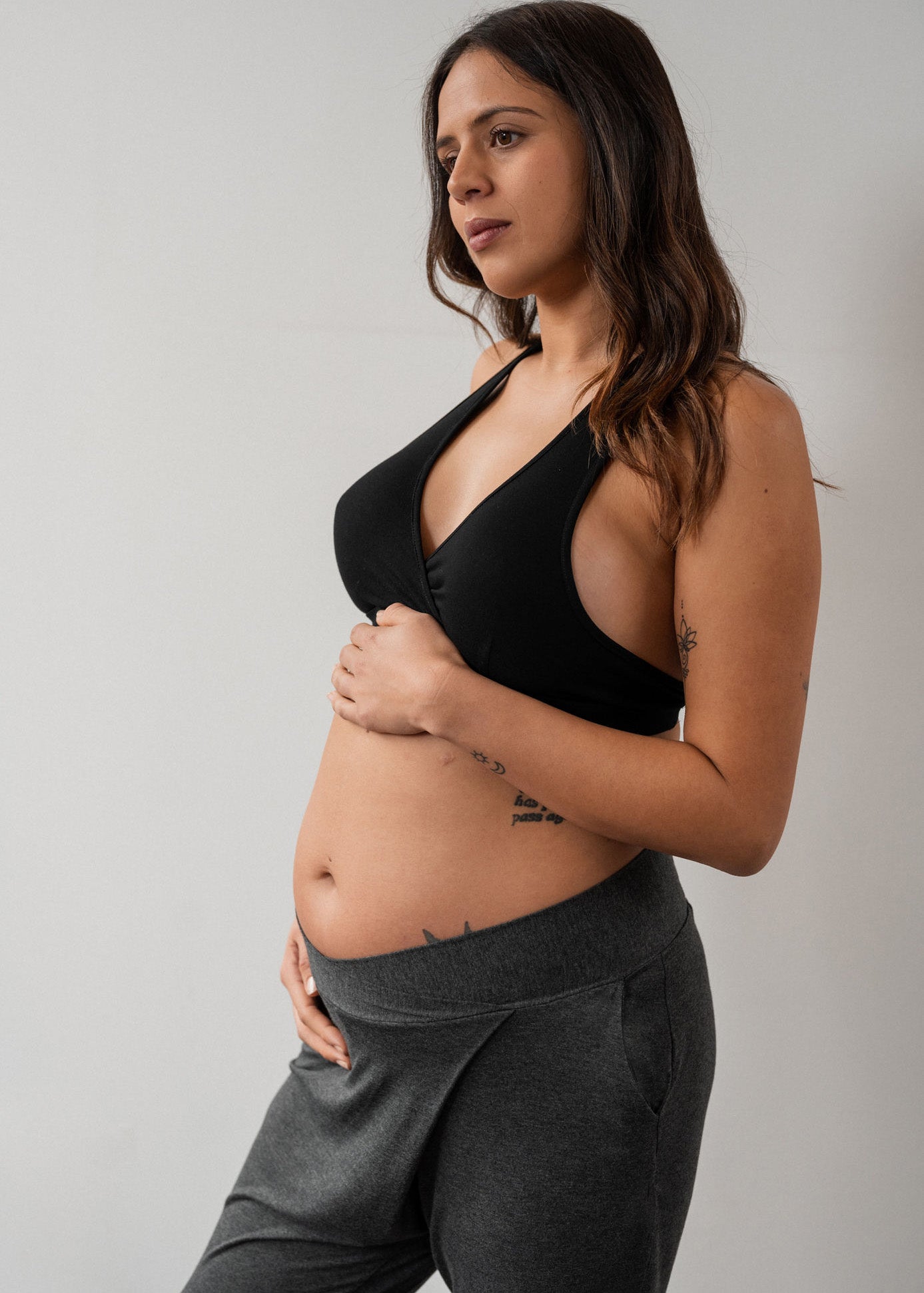 lounge pants - charcoal-Úton Maternity-stride