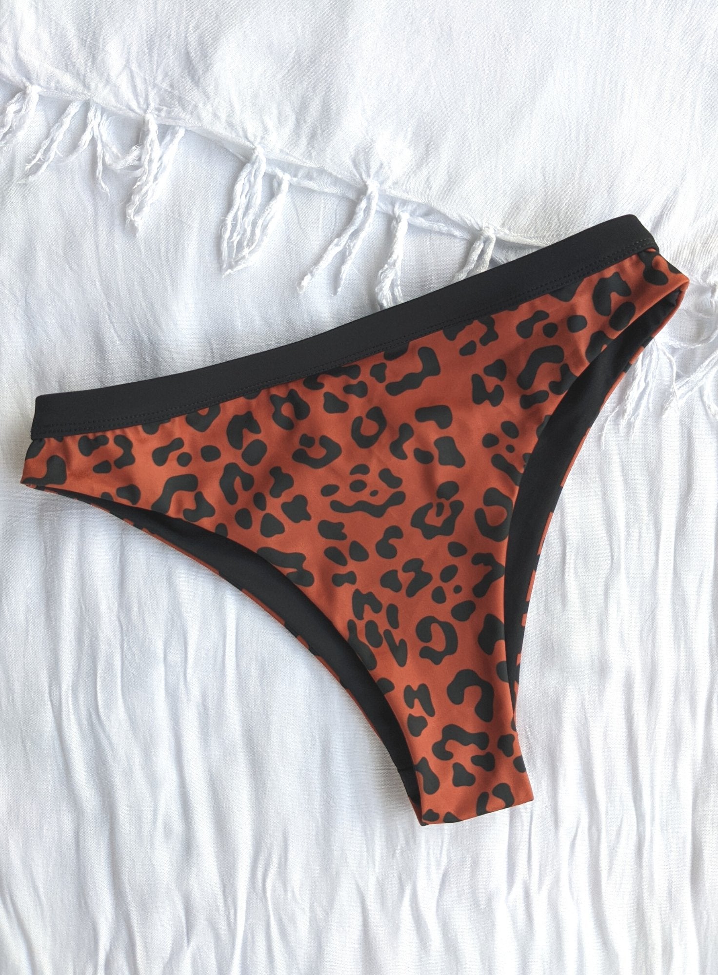 Lyn Reversible Bikini Bottom - Black/Leopard Print-Yindi & Salt-stride