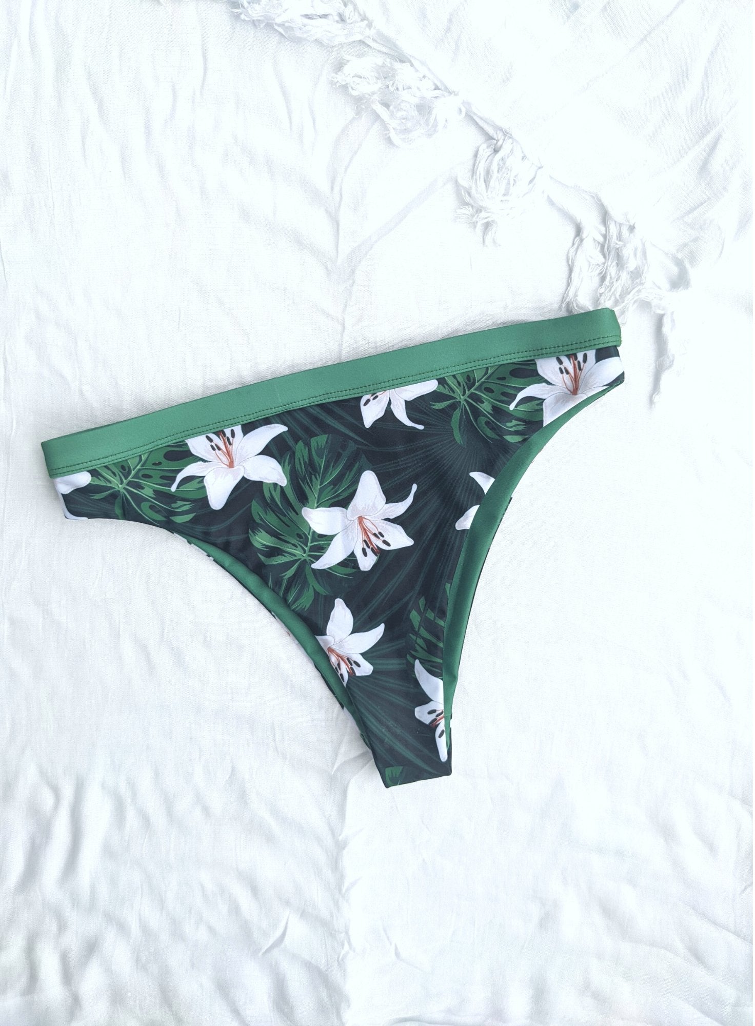 Lyn Reversible Bikini Bottom - Green/Midnight Jungle Print-Yindi & Salt-stride