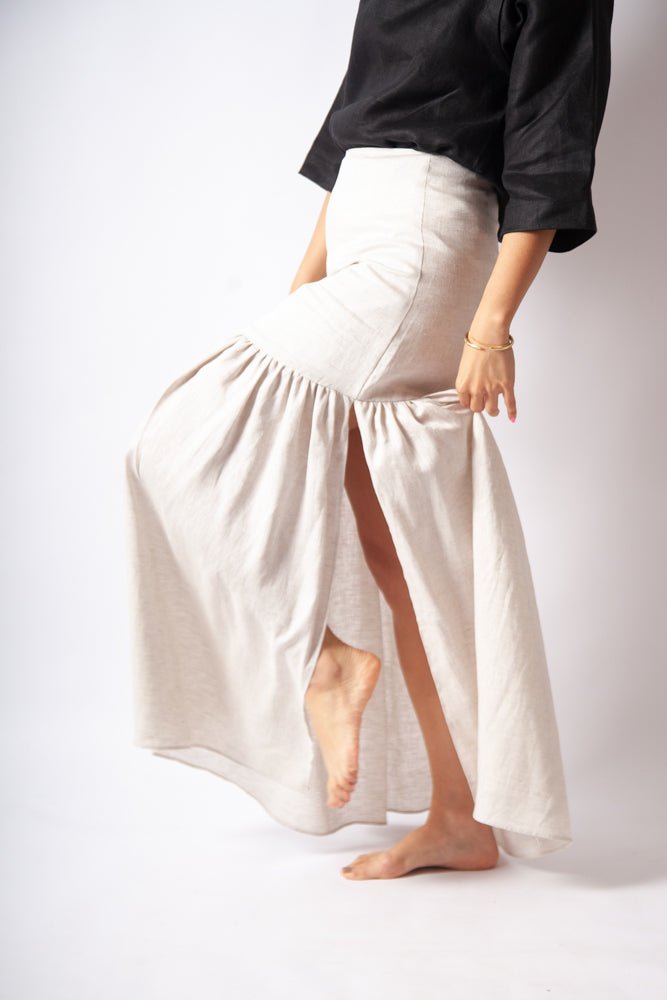 Milla Skirt - Natural Linen-Scout The Label-stride