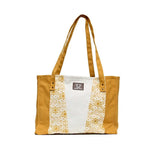 Mustard & Natural Organic Cotton Tote Bag-Karuna Dawn-stride