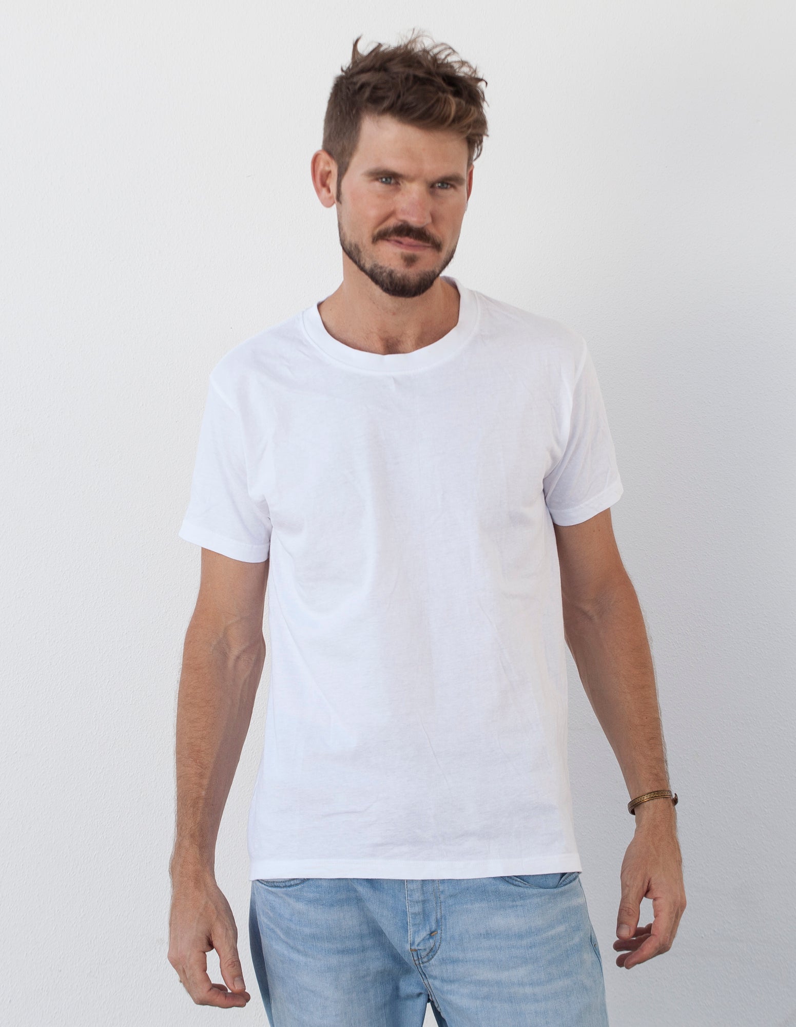 Organic Cotton, Men's, Classic Tee, White-The Road-stride