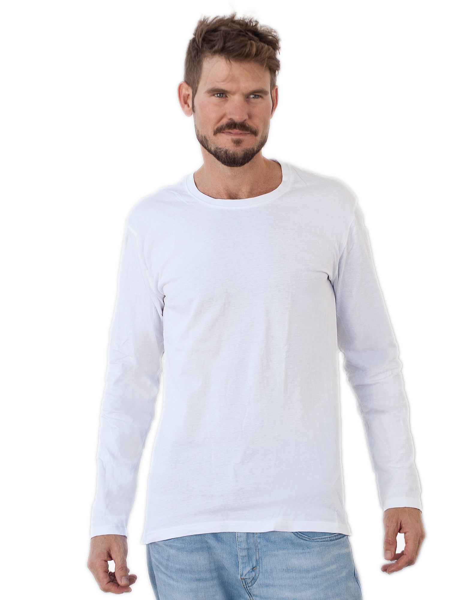 Organic Cotton, Men's, Long Sleeve, White-The Road-stride
