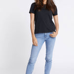 Organic Cotton, Women's, Classico Tee, Black-The Road-stride