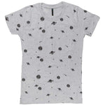 Organic Cotton, Women's, Patterned Planet News Slimline Tee, Grey-The Road-stride