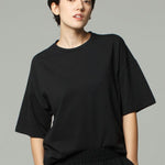 Oversized Cotton Crew | Black-Dorsu-stride