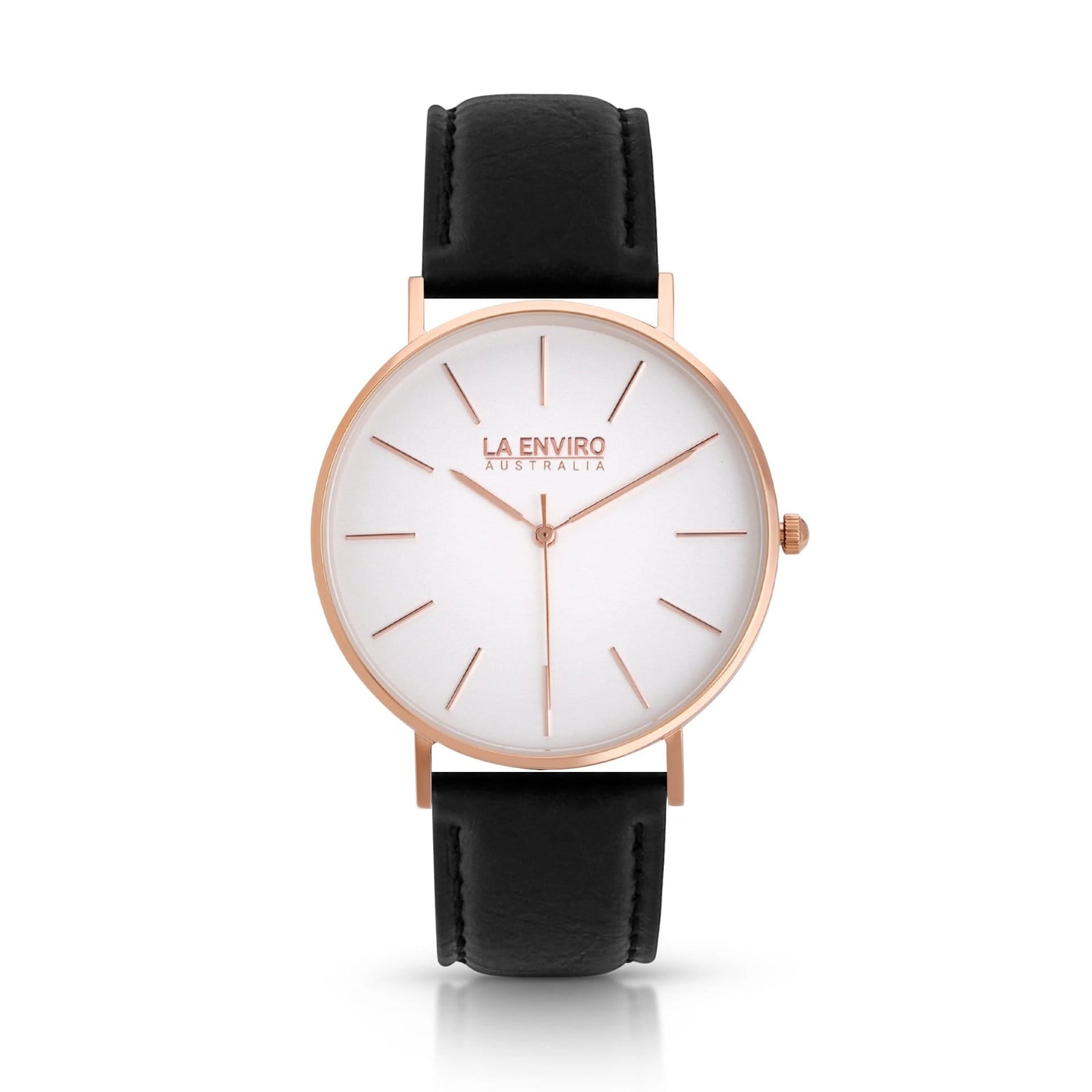 PINEAPPLE LEATHER ROSE GOLD WITH BLACK STRAP I CLASSIC 40 MM-La Enviro-stride