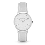 PINEAPPLE LEATHER SILVER WITH WHITE STRAP I TIERRA 40 MM-Stride -stride