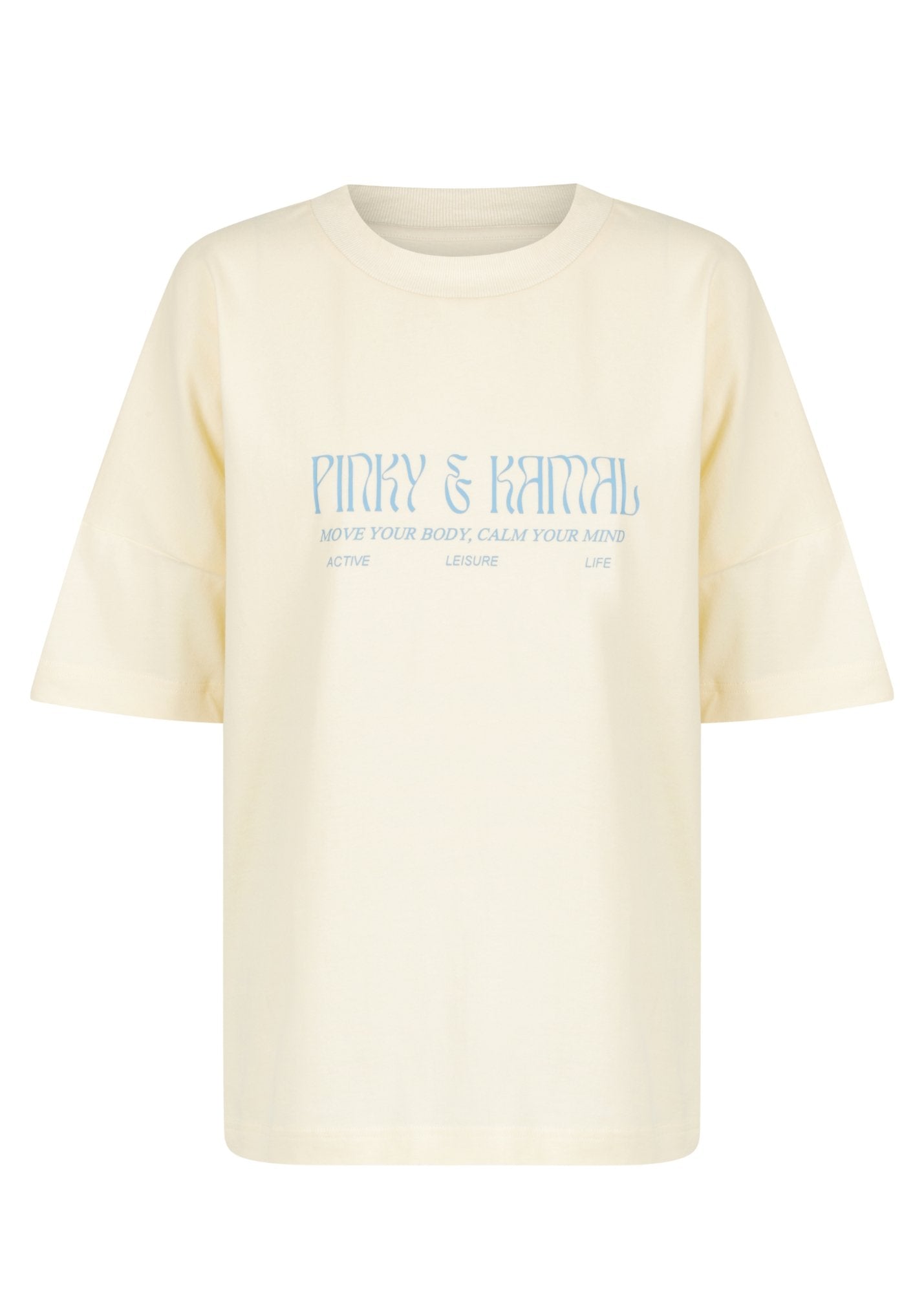 Pinky & Kamal Logo T-Shirt - Cream-Pinky & Kamal-stride