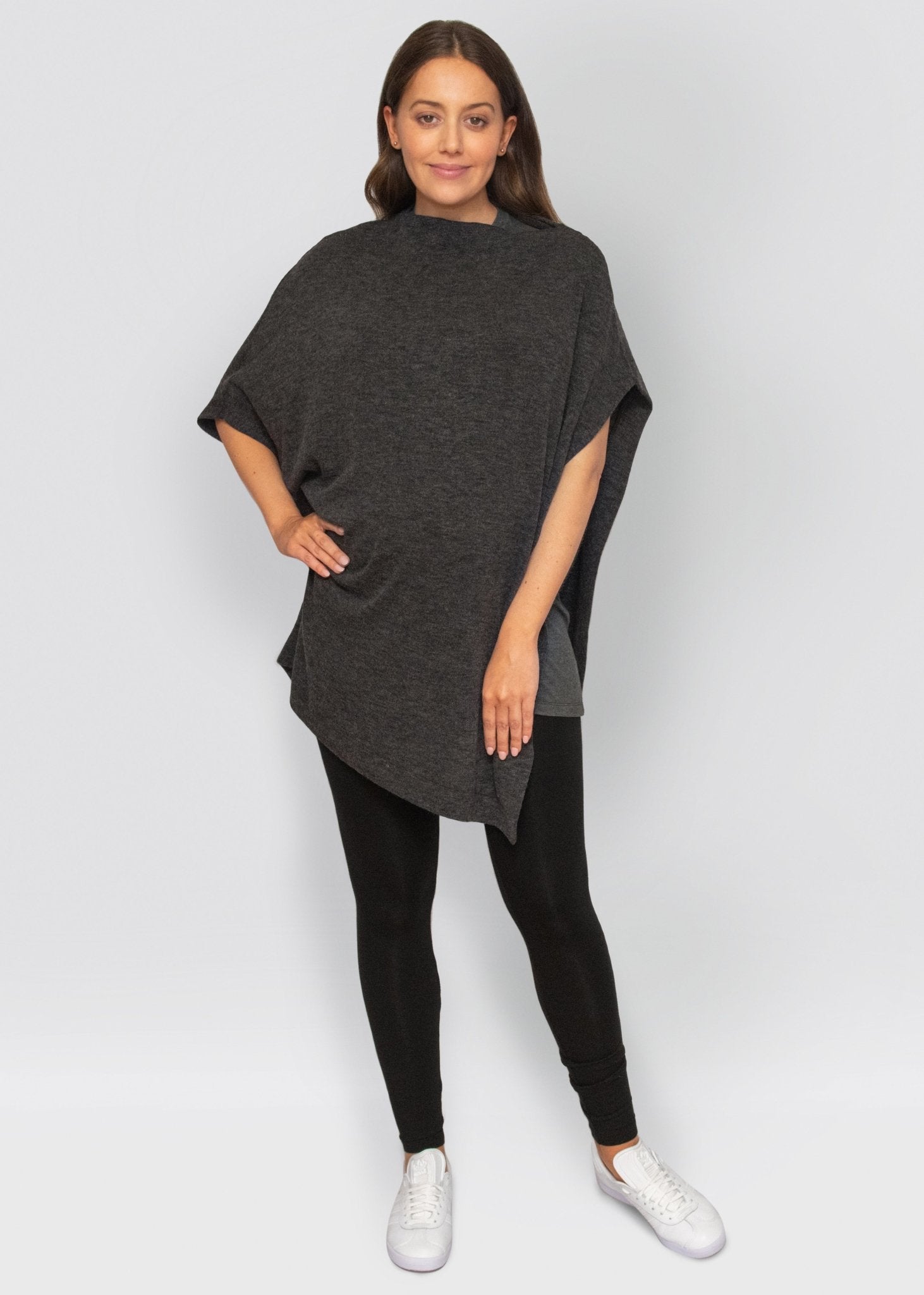 poncho - charcoal-Úton Maternity-stride