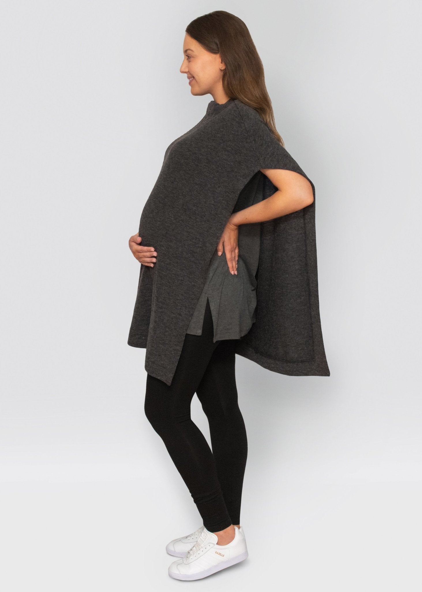 poncho - charcoal-Úton Maternity-stride