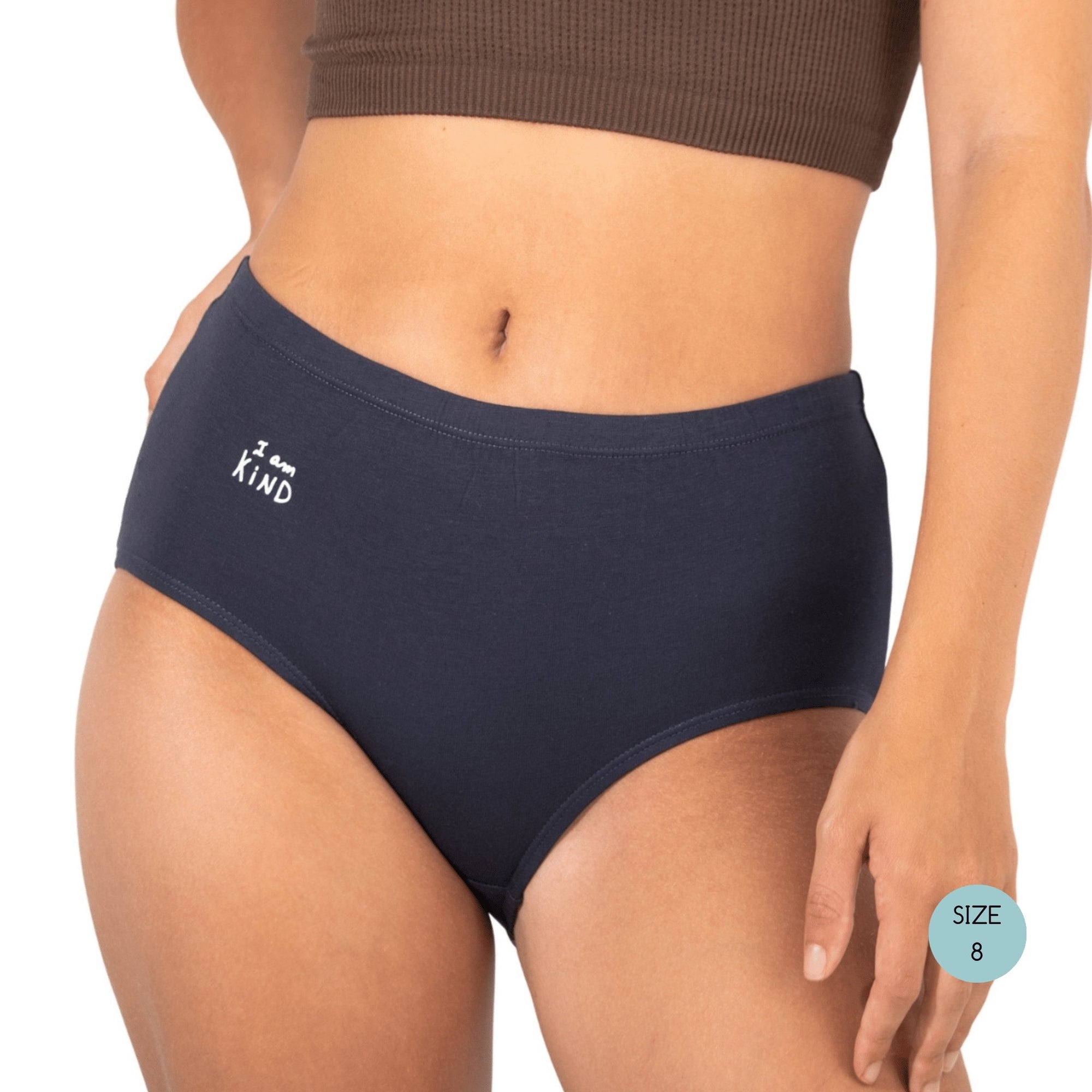 Powerpants Organic Cotton High Waist Brief - Midnight-Powerpants-stride