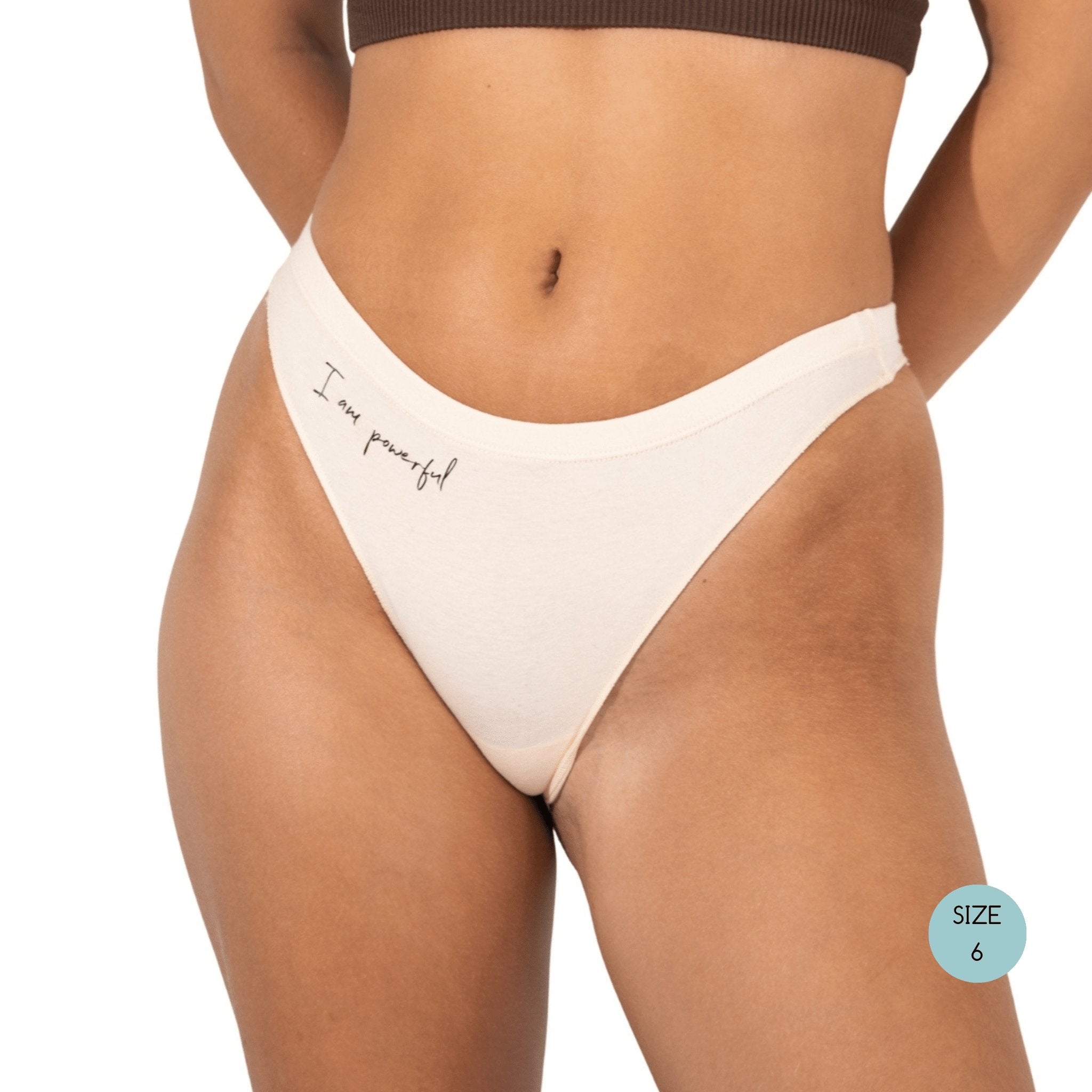 Powerpants Organic Cotton Thong - Pearl-Powerpants-stride