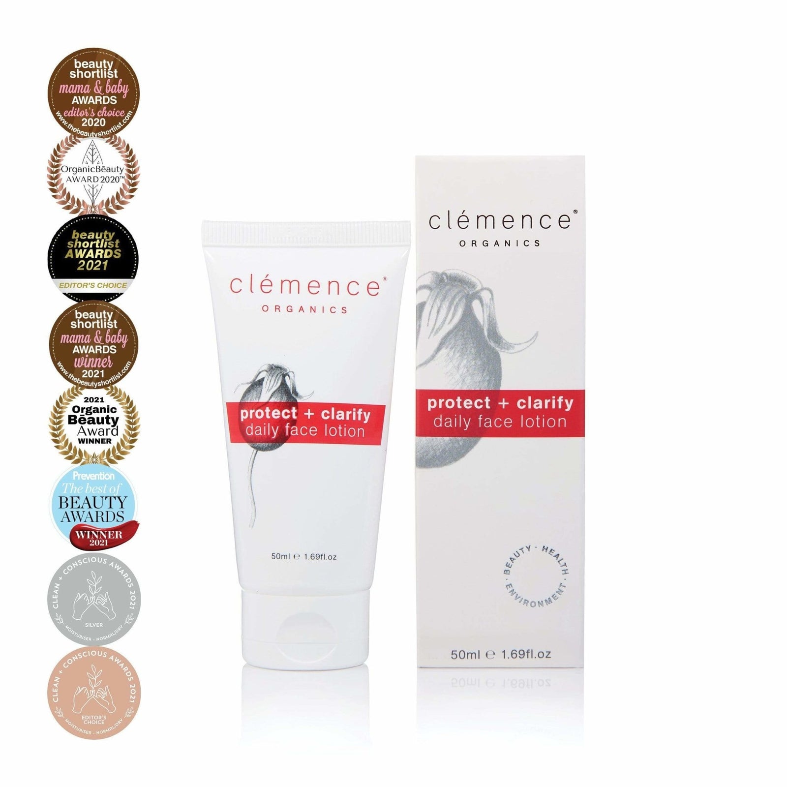Protect + Clarify Daily Face Lotion-Clemence Organics-stride