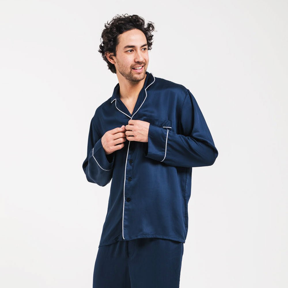 Sateen Long Sleeve PJ Shirt-Ettitude-stride