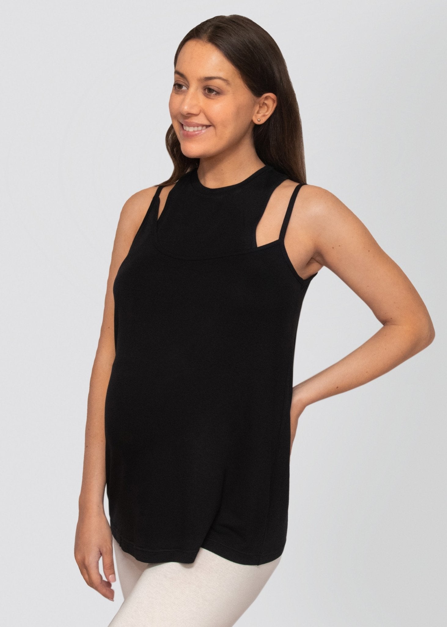 singlet - black-Úton Maternity-stride