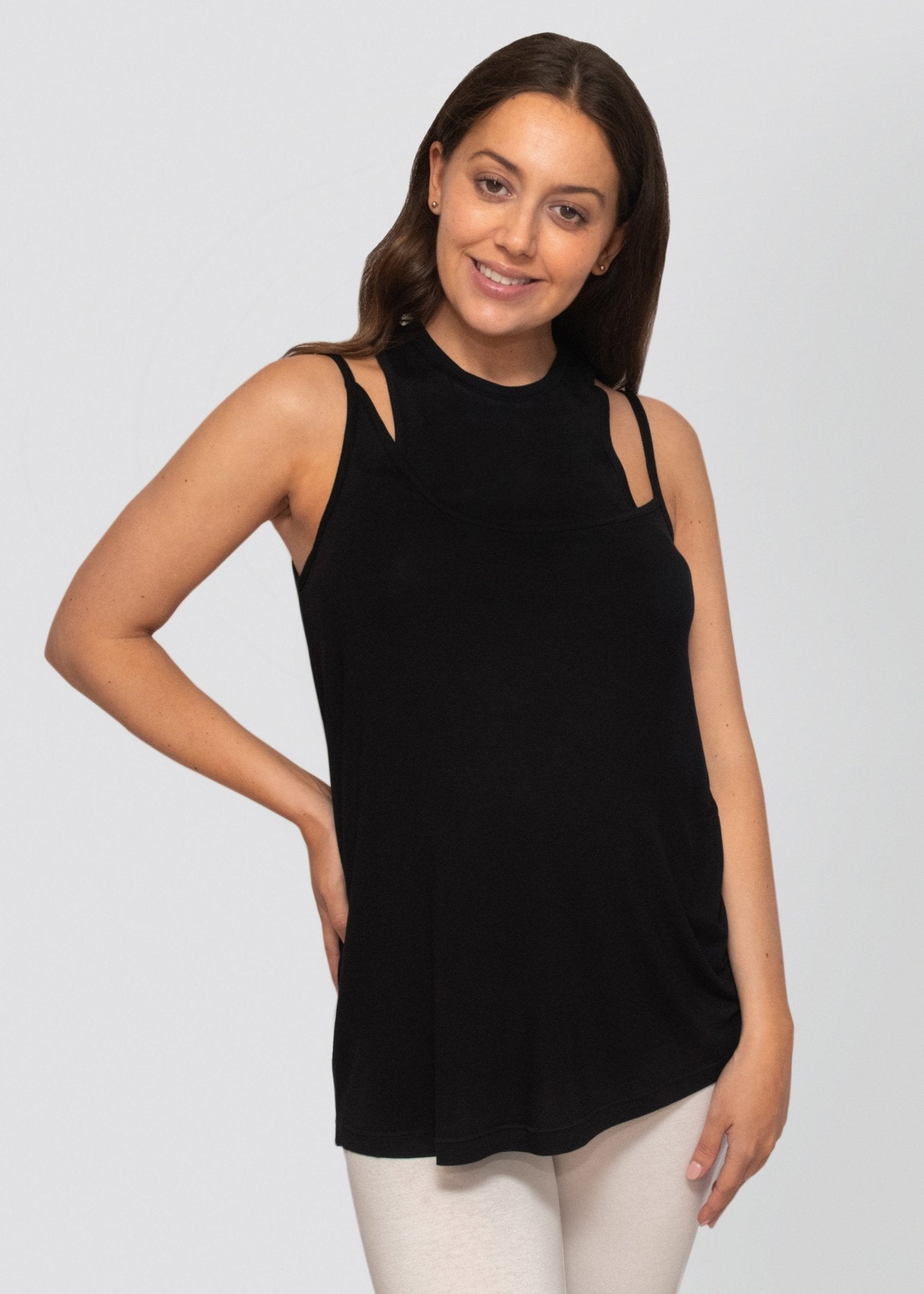 singlet - black-Úton Maternity-stride