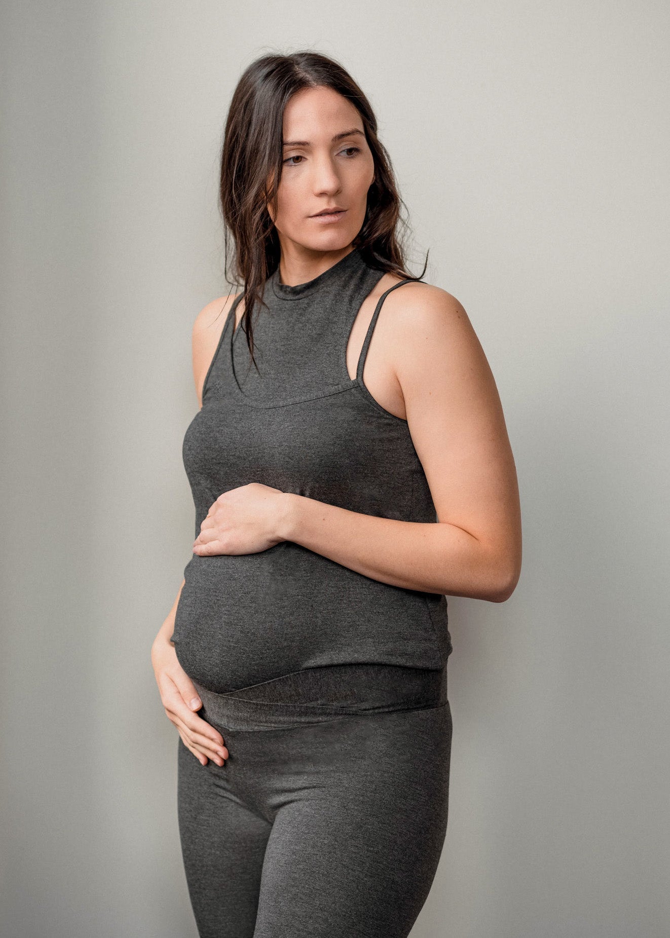 singlet - charcoal-Úton Maternity-stride