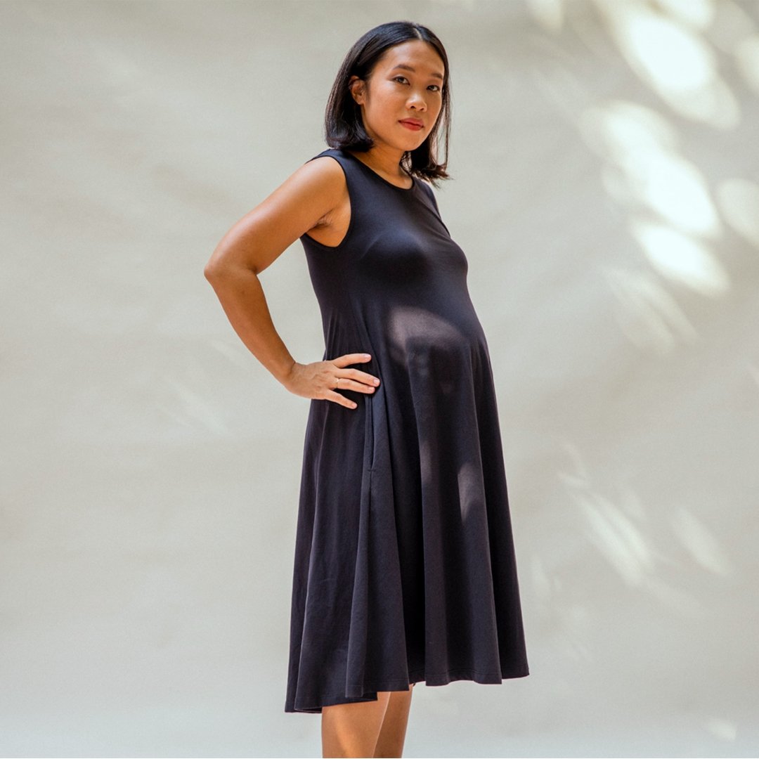 Sleeveless Swing Dress | Black-Dorsu-stride