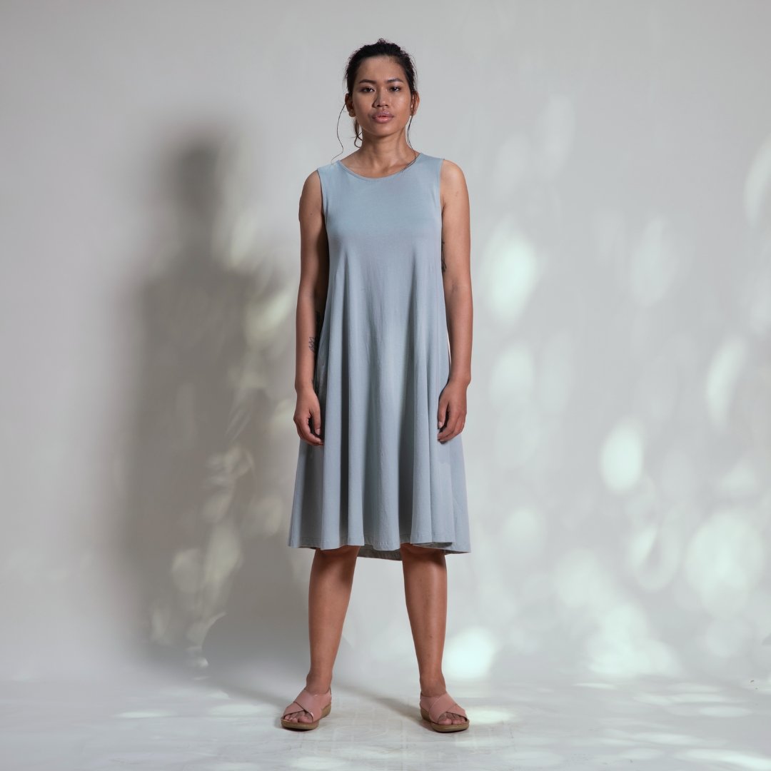 Sleeveless Swing Dress | Light Teal-Dorsu-stride