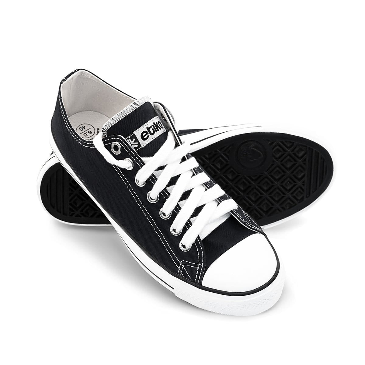 Sneakers Lowcuts Black & White Organic Fairtrade-Etiko-stride