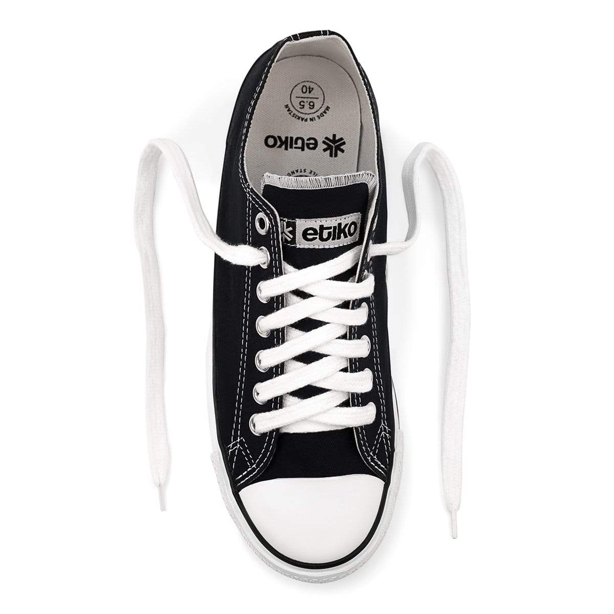 Sneakers Lowcuts Black & White Organic Fairtrade-Etiko-stride