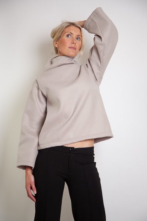 Tahli Jumper Straight Sleeves - Rose Ecru Wool Melton-Scout The Label-stride